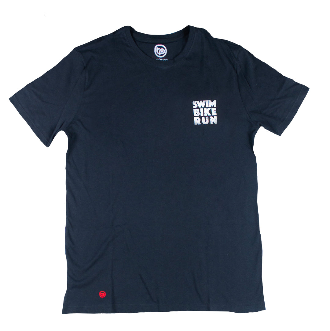 CAMISETA NEGRA SWIM,BIKE,RUN