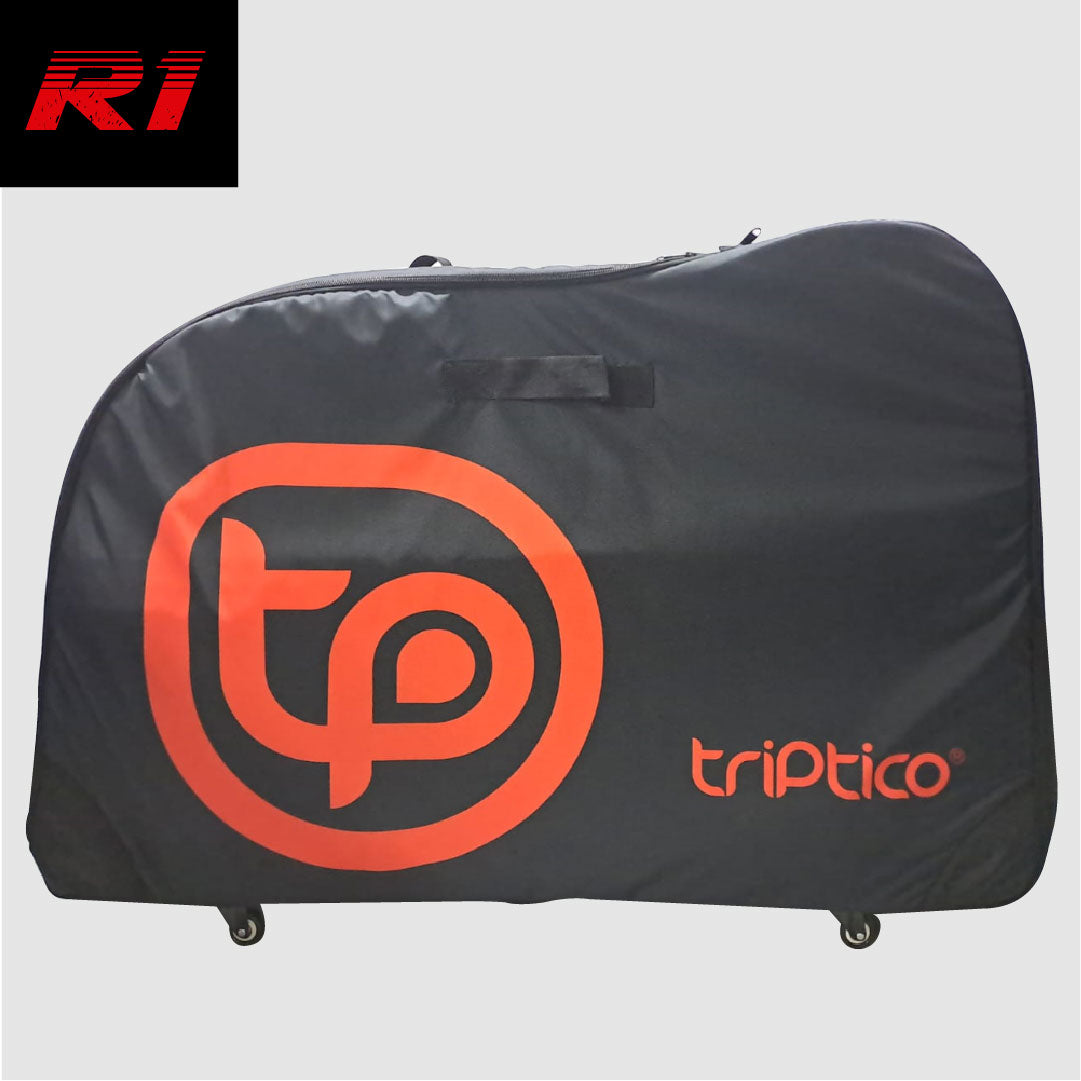 MALETA R1 SOLO LOGO NEGRO-NARANJA