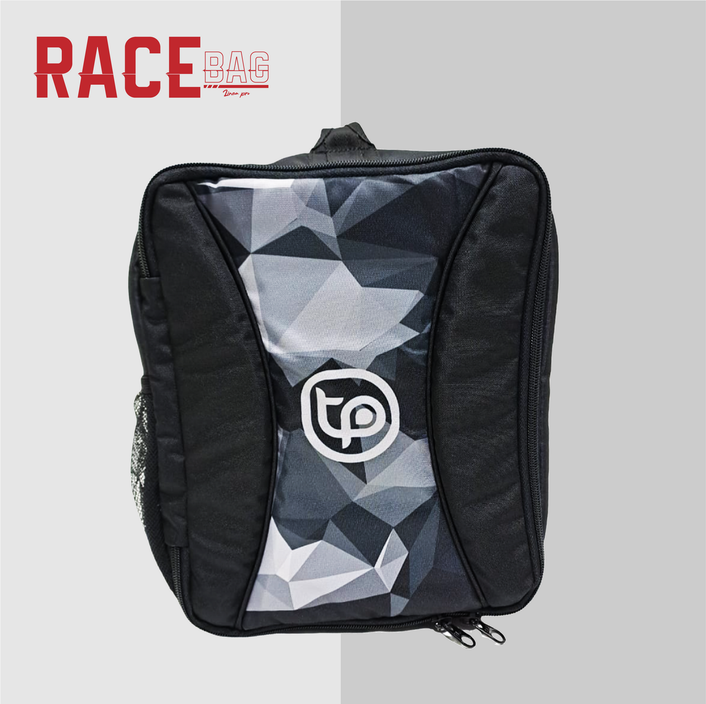 MALETÍN RACEBAG TRIANGULOS GRIS