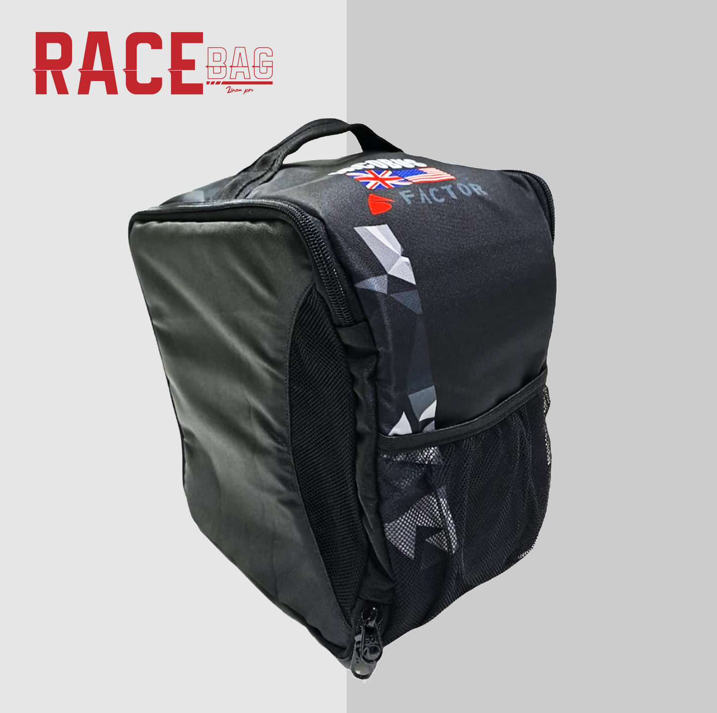 MALETÍN RACEBAG TRIANGULOS GRIS