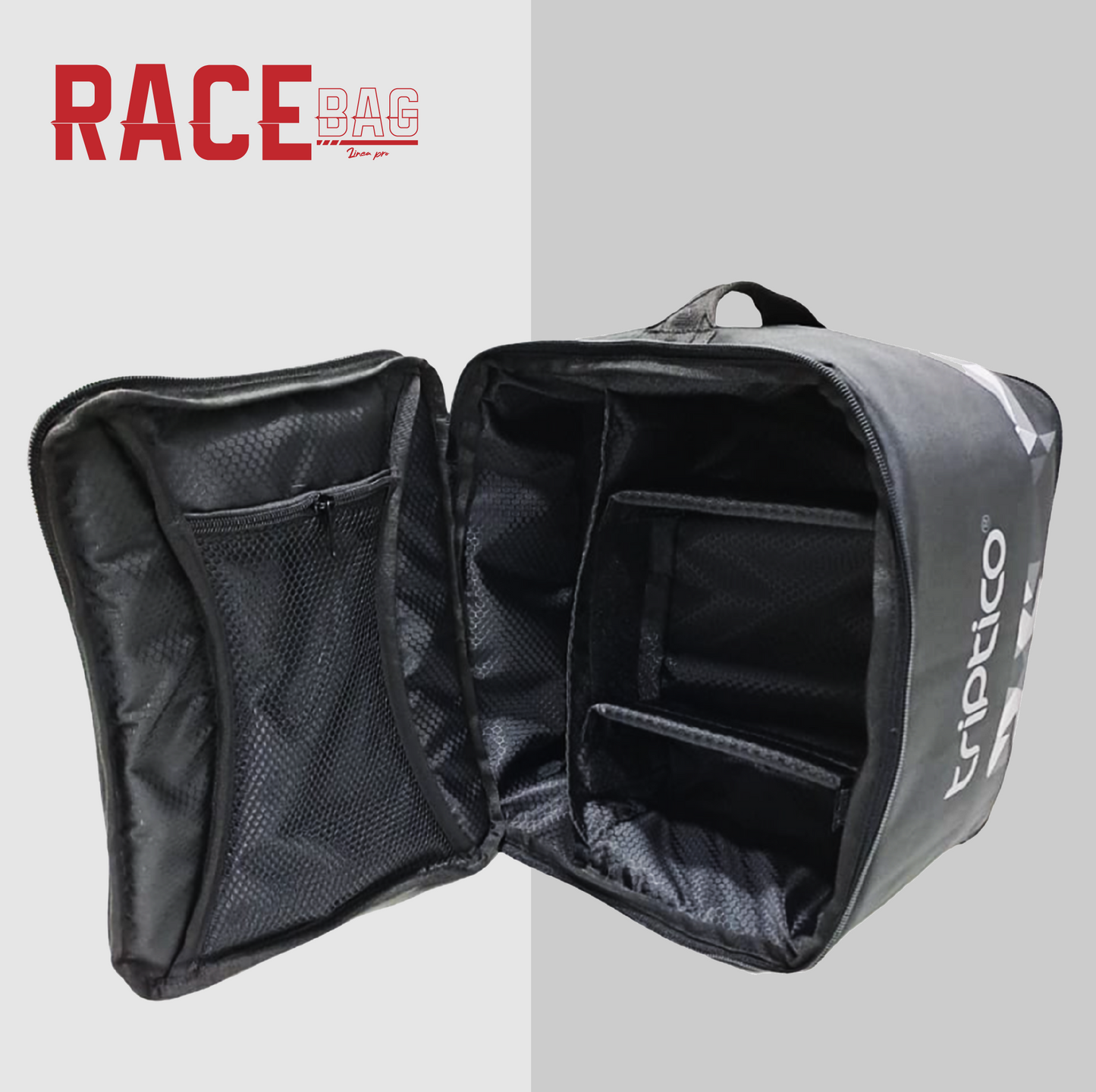 MALETÍN RACEBAG TRIANGULOS GRIS