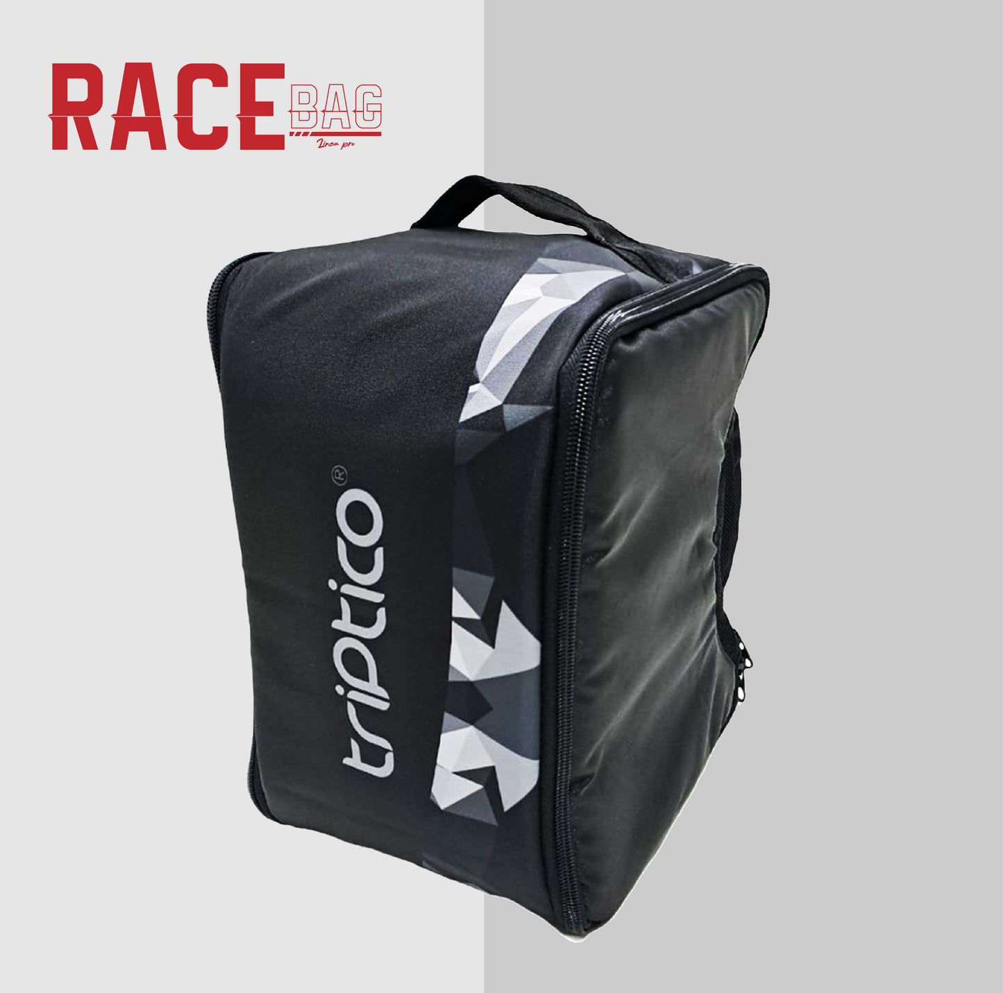MALETÍN RACEBAG TRIANGULOS GRIS