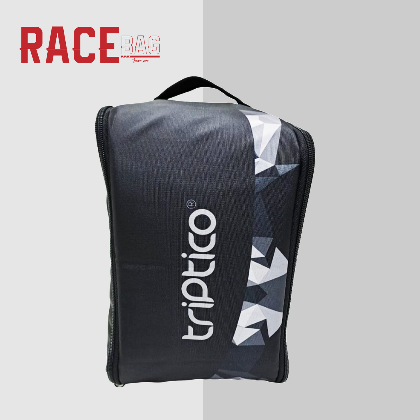 MALETÍN RACEBAG TRIANGULOS GRIS