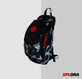 MALETÍN XPLORA CAMUFLADO NEGRO - GRIS, LOGO ROJO